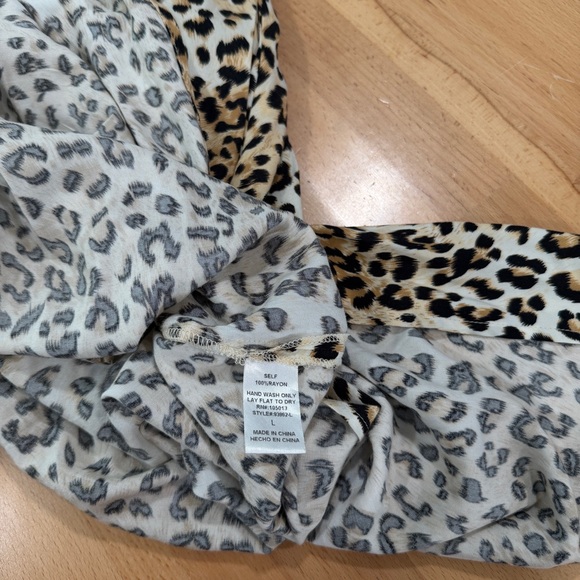 Savanna Jane Embroidered Leopard Print Maxi Dress Size Large Boho Western Floral - Picture 6 of 6